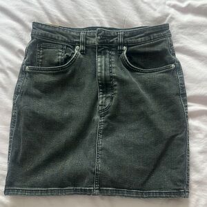 Zara Black Denim Mini Skirt